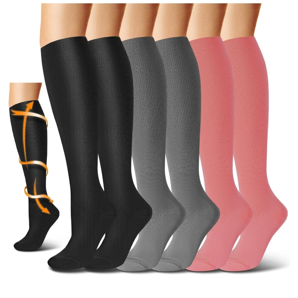 FREE Compression Socks for Women  6 Pairs Knee High Compression Socks  S/M